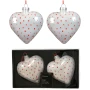 Serca szklane 9,7x4,5x10,2 cm białe 2 szt. KAEMINGK 071563-1