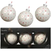 Bombki szklane 8 cm białe w czerwone kropki 3 szt. KAEMINGK 071564-1