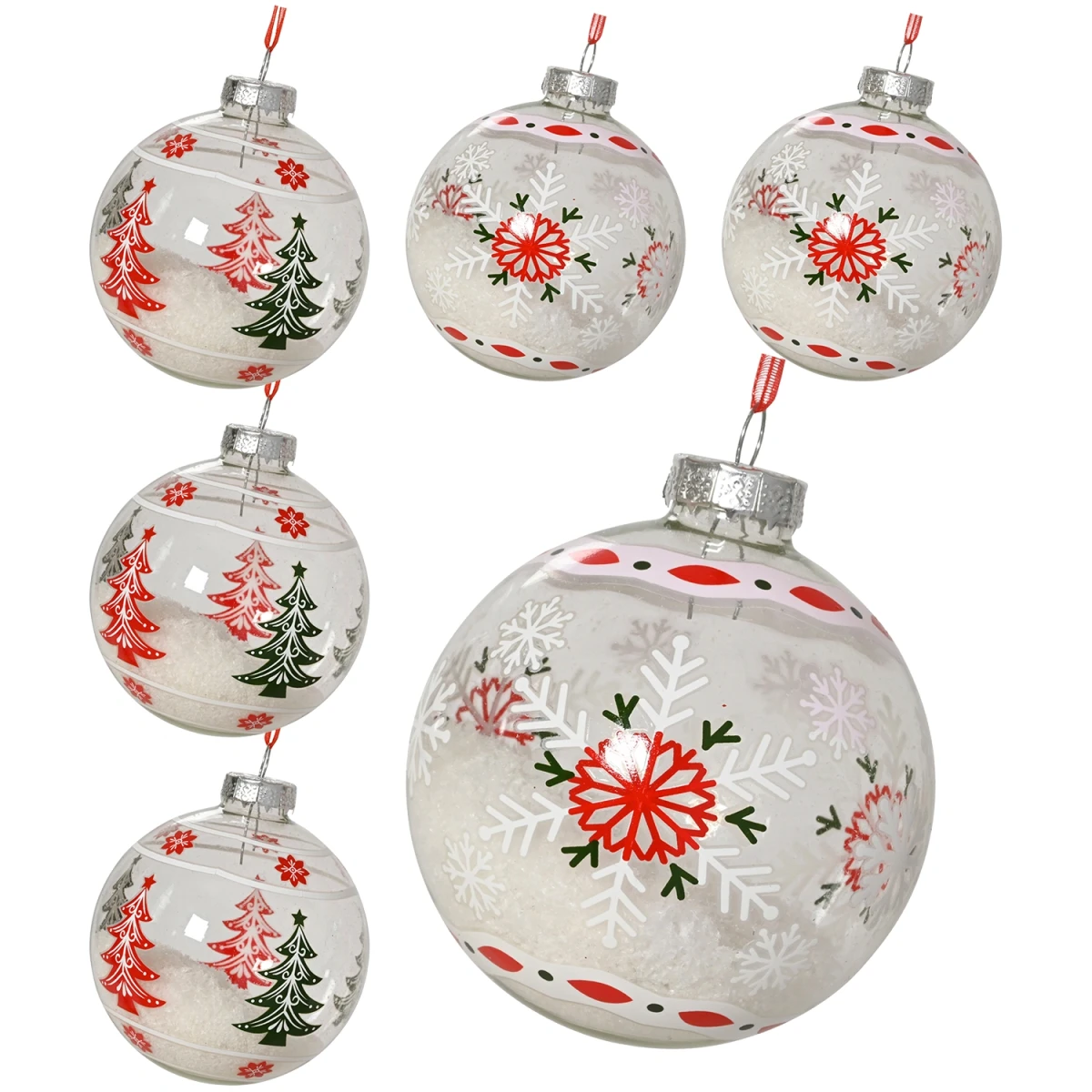 Bombki szklane przezroczyste 8 cm 6 szt. KAEMINGK 07175