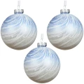 Bombki szklane 8 cm oszronione jasnoniebieskie 3 szt. KAEMINGK 071769-2