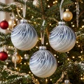Bombki szklane 8 cm oszronione ciemnoniebieskie 3 szt. KAEMINGK 071769-1