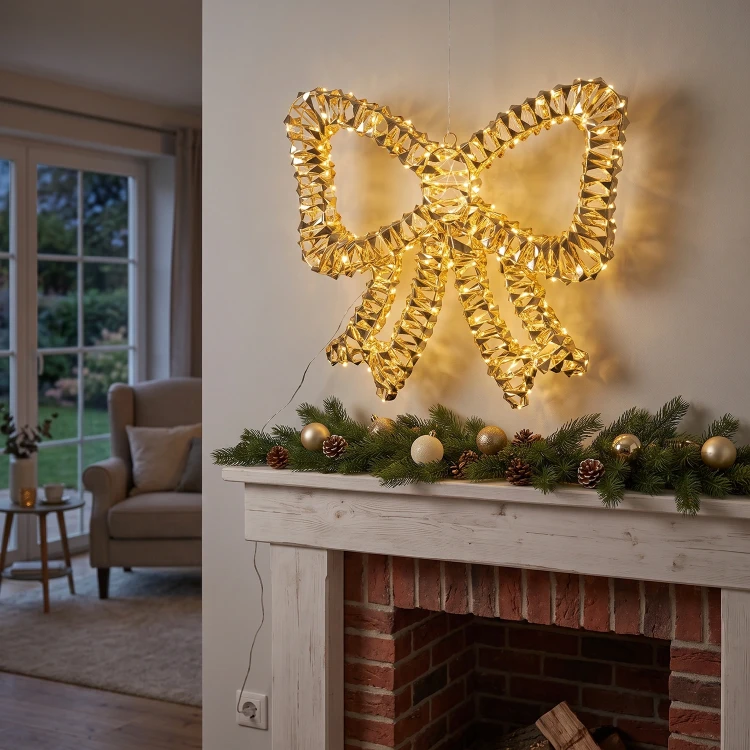 Duża kokarda świetlna LED - 400 diod LED Ciepły biały IP44 KAEMINGK 490395
