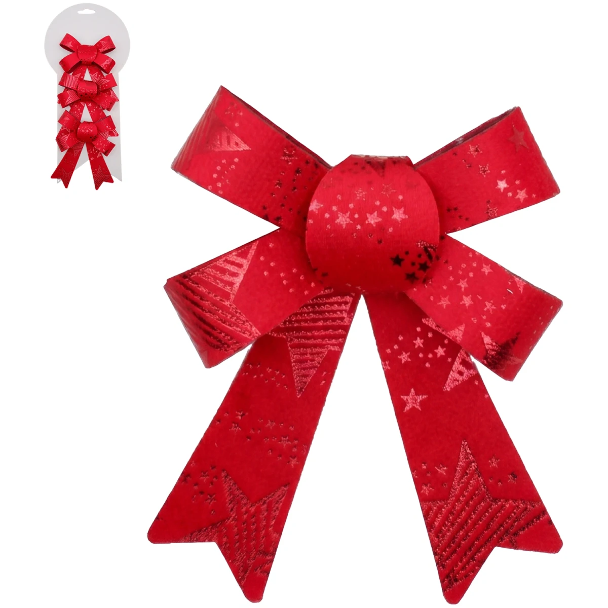 Kpl. 3 kokardek bożonarodzeniowych złotych 9 x 10 cm KOK8209