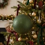 Zielona bombka choinkowa 14 cm z brokatem KAEMINGK 023998