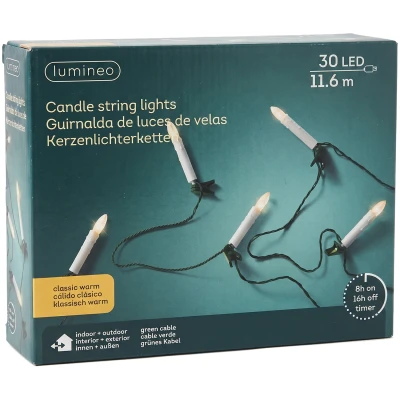Lampki choinkowe LED świece 30 LED 11,6 m ciepłe KAEMINGK 490777