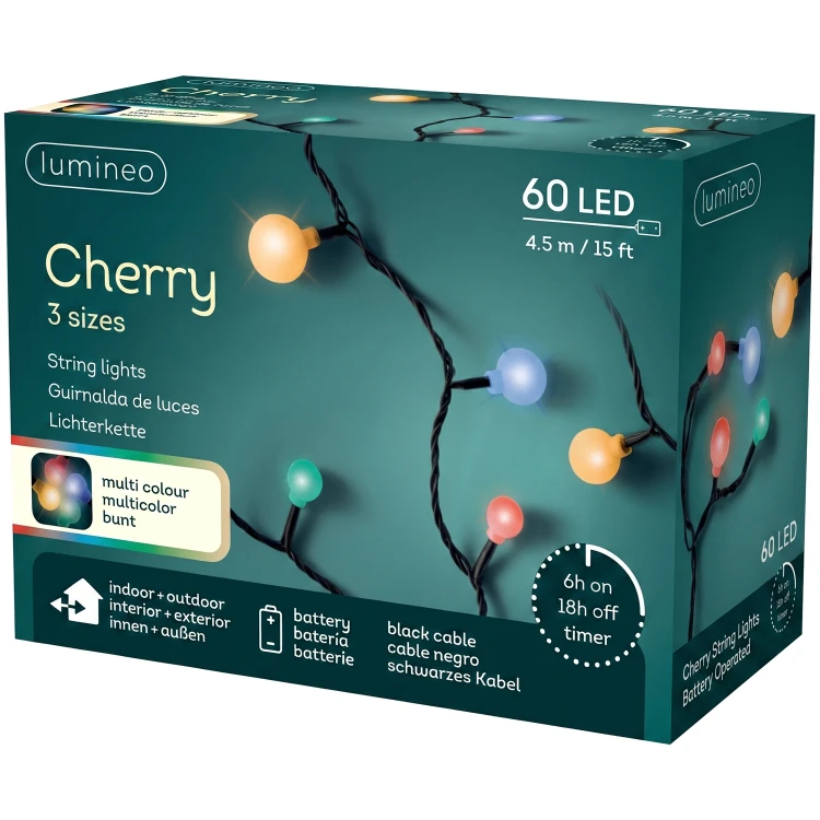 Lampki choinkowe LED 60 kulek wielokolorowe IP44 KAEMINGK 494662