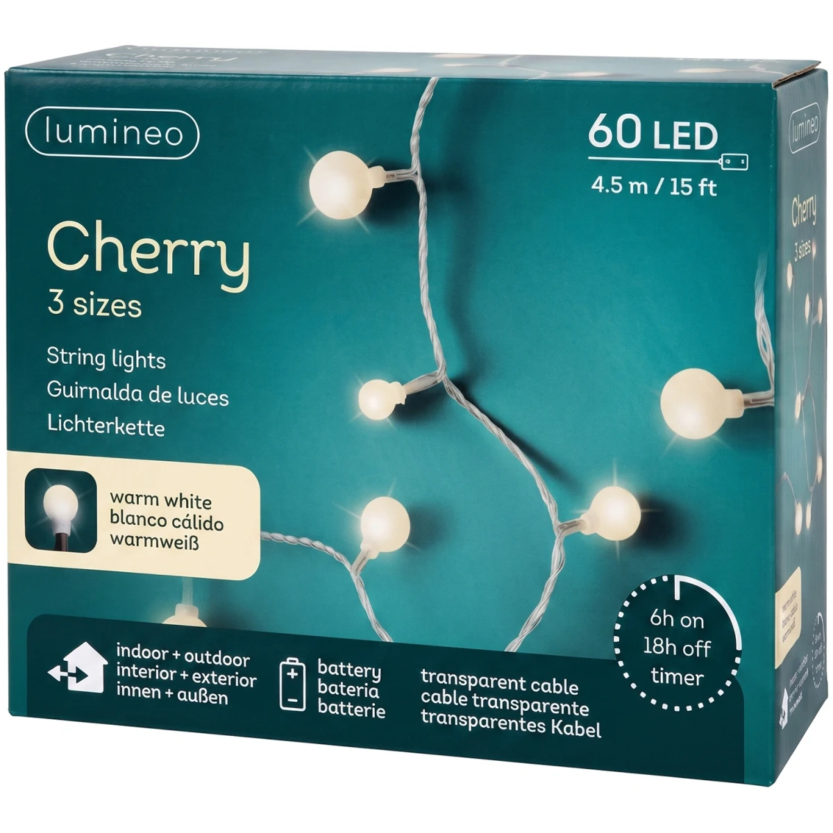 Lampki choinkowe LED 60 kulek IP44 KAEMINGK 494664