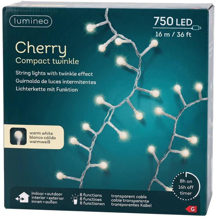 Lampki choinkowe 750 LED 16 m ciepłe białe KAEMINGK 495034