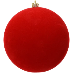 Bombka choinkowa welurowa 14 cm czerwona KAEMINGK 026421