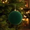 Bombka choinkowa welurowa 14 cm zielona KAEMINGK 02642