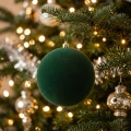 Bombka choinkowa welurowa 14 cm zielona KAEMINGK 02642