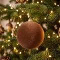 Bombka choinkowa welurowa brązowa espresso 14 cm KAEMINGK 026424