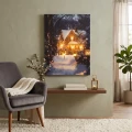 Obraz świąteczny LED 28x38 cm zimowy domek ciepła biel 6 LED KAEMINGK 481344-1