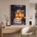 Obraz świąteczny LED 28x38 cm zimowy domek ciepła biel 6 LED KAEMINGK 481344-1