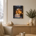 Obraz świąteczny LED 28x38 cm zimowy domek ciepła biel 6 LED KAEMINGK 481344-1
