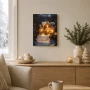 Obraz świąteczny LED 28x38 cm zimowy domek ciepła biel 6 LED KAEMINGK 481344-1