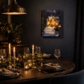 Obraz świąteczny LED 28x38 cm zimowy domek ciepła biel 6 LED KAEMINGK 481344-1