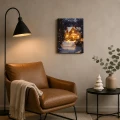 Obraz świąteczny LED 28x38 cm zimowy domek ciepła biel 6 LED KAEMINGK 481344-1
