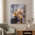 Obraz świąteczny LED 28x38 cm ośnieżony mostek 6 LED KAEMINGK 481344-2