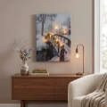 Obraz świąteczny LED 28x38 cm ośnieżony mostek 6 LED KAEMINGK 481344-2