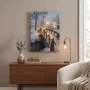 Obraz świąteczny LED 28x38 cm ośnieżony mostek 6 LED KAEMINGK 481344-2
