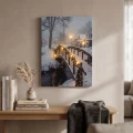 Obraz świąteczny LED 28x38 cm ośnieżony mostek 6 LED KAEMINGK 481344-2