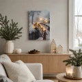 Obraz świąteczny LED 28x38 cm ośnieżony mostek 6 LED KAEMINGK 481344-2