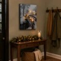 Obraz świąteczny LED 28x38 cm ośnieżony mostek 6 LED KAEMINGK 481344-2