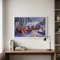 Obraz świąteczny LED 58x38 cm Mikołaj z saniami KAEMINGK 483614-1