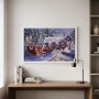 Obraz świąteczny LED 58x38 cm Mikołaj z saniami KAEMINGK 483614-1