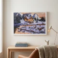 Obraz świąteczny LED 58x38 cm dzikie gęsi nad rzeką KAEMINGK 483614-3