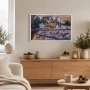 Obraz świąteczny LED 58x38 cm dzikie gęsi nad rzeką KAEMINGK 483614-3