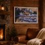 Obraz świąteczny LED 58x38 cm dzikie gęsi nad rzeką KAEMINGK 483614-3