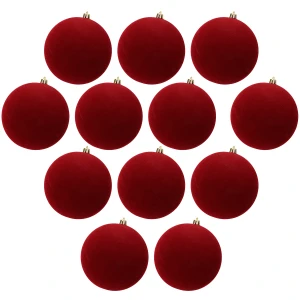 Bombki choinkowe welurowe bordowe 6 cm 12 szt. KAEMINGK 026407