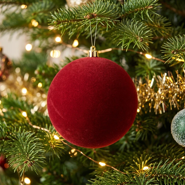Bombki choinkowe welurowe bordowe 6 cm 12 szt. KAEMINGK 026407
