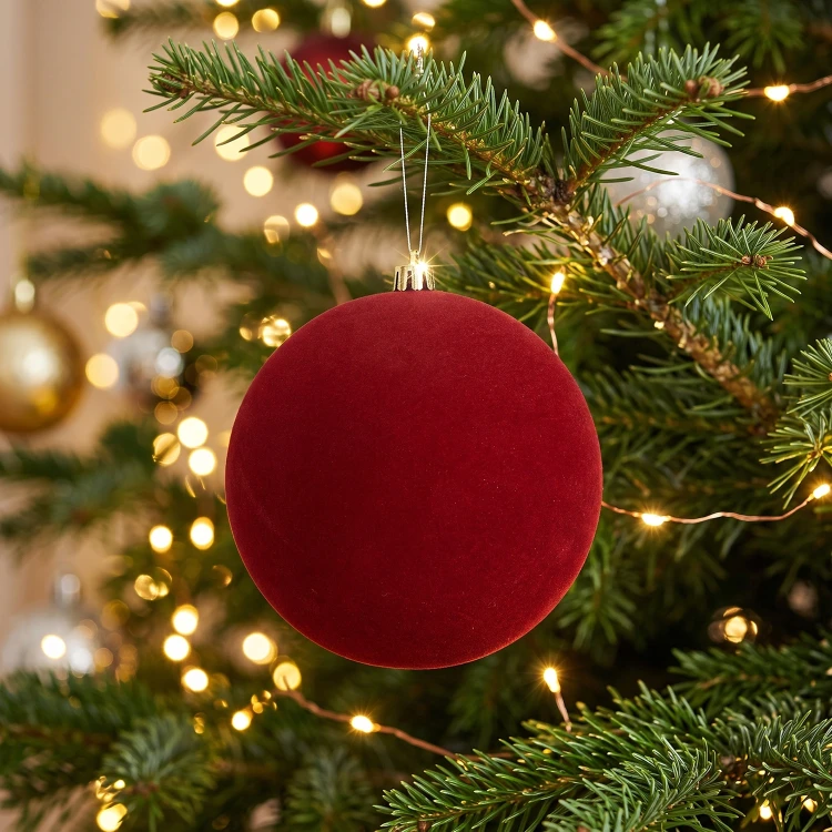 Bombki choinkowe welurowe bordowe 6 cm 12 szt. KAEMINGK 026407