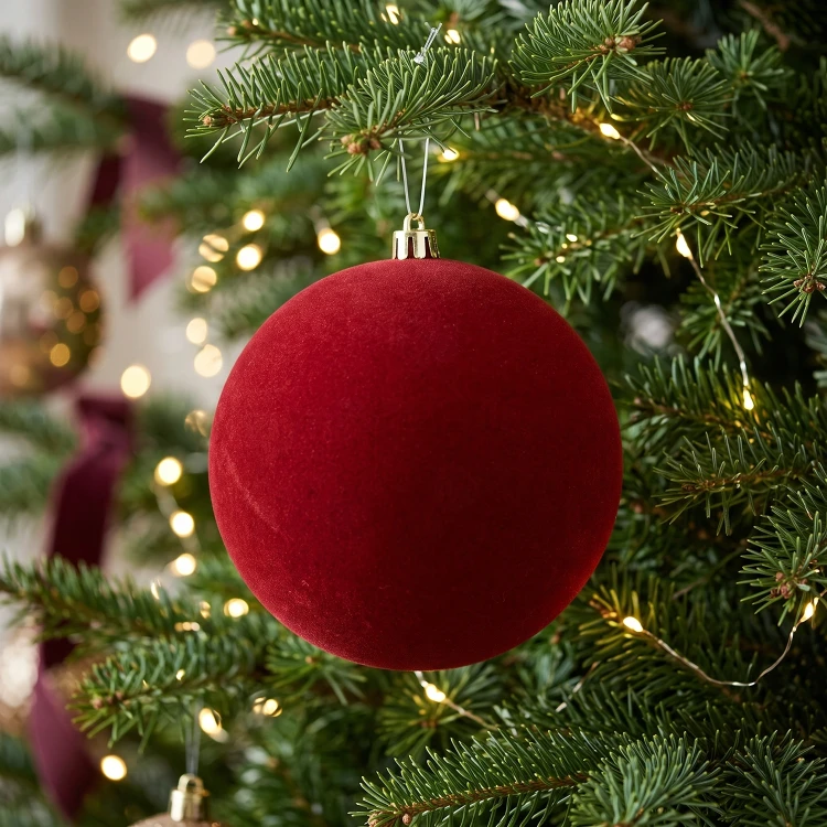 Bombki choinkowe welurowe bordowe 6 cm 12 szt. KAEMINGK 026407