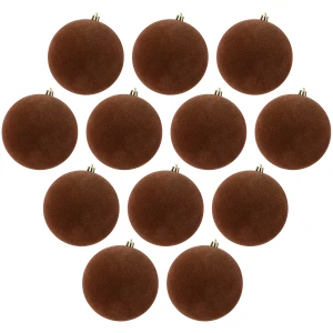 Bombki welurowe brązowe D-6cm kpl. 12 szt. KAEMINGK 026409