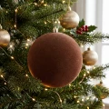 Bombki welurowe brązowe D-6cm kpl. 12 szt. KAEMINGK 026409