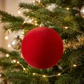 Bombki choinkowe czerwone welurowe 8 cm 9 szt. KAEMINGK 02641