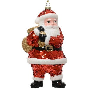 Zawieszka Mikołaj z prezentami 13,9 cm czerwona KAEMINGK 028266