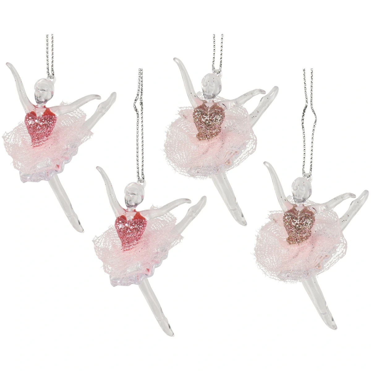 Zawieszki baletnice z brokatem 7,2 cm 4 szt. KAEMINGK 028272