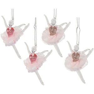Zawieszki baletnice z brokatem 7,2 cm 4 szt. KAEMINGK 028272