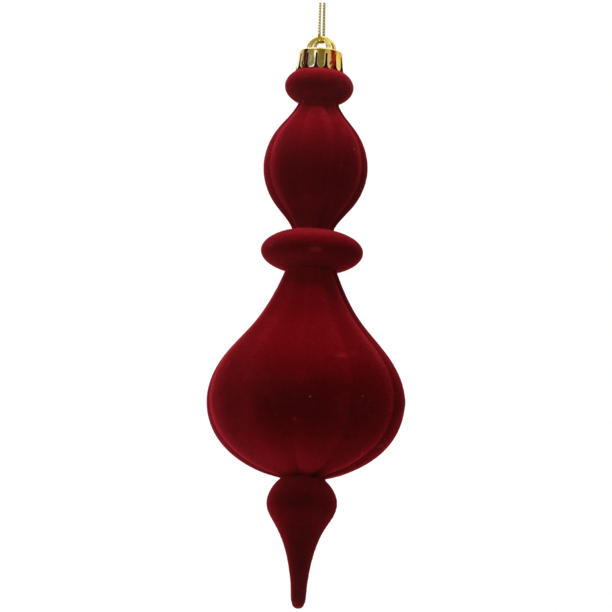 Bombka barokowa welurowa sopel bordowy 10x30 cm KAEMINGK 026377-2