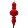 Bombka barokowa welurowa sopel czerwony 10x30 cm KAEMINGK 026377-