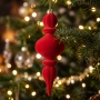 Bombka barokowa welurowa sopel czerwony 10x30 cm KAEMINGK 026377-