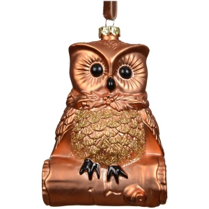 Sowa zawieszka choinkowa 10 cm jasnobrązowa KAEMINGK 028203-2