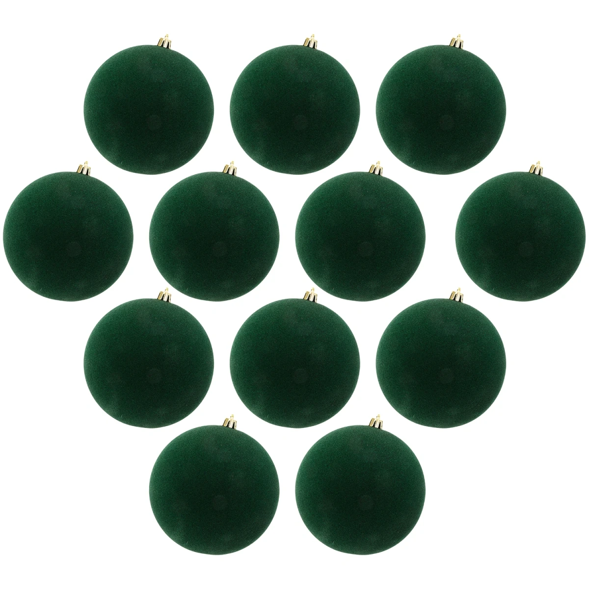 Bombki choinkowe welurowe ciemnozielone 6 cm 12 szt. w tubie