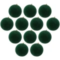 Bombki choinkowe welurowe ciemnozielone 6 cm 12 szt. w tubie