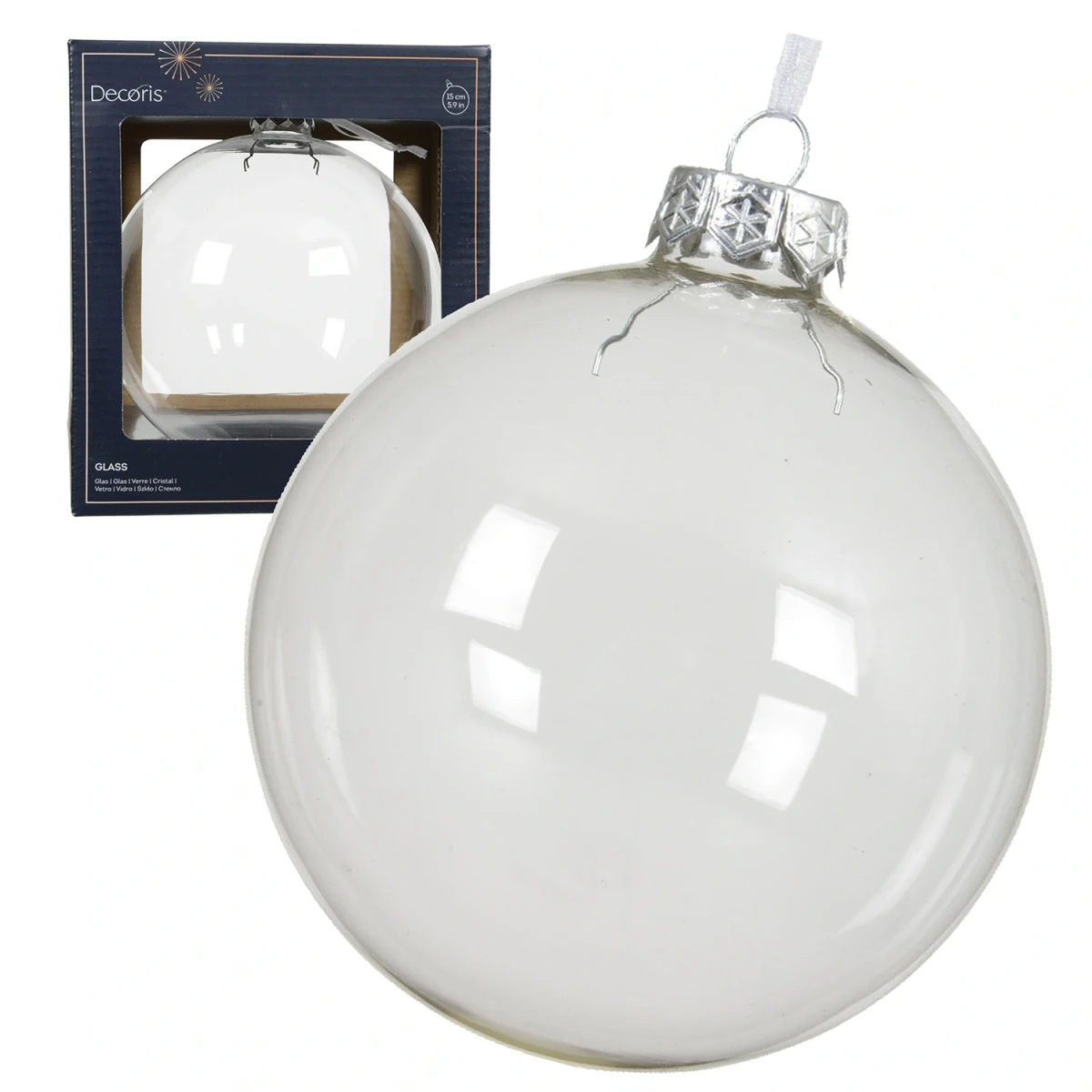 Bombki choinkowa szklana 15 cm transparentne KAEMINGK 100153